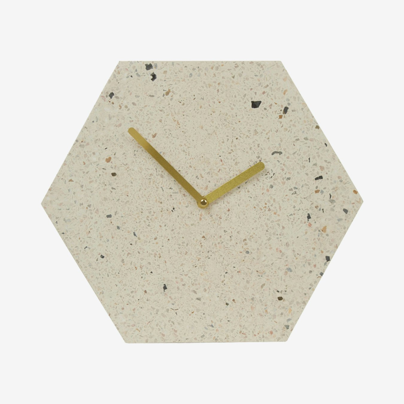 Mimo Hexagon Clock - Pink / Grey - Terrazzo by Fifty Five South