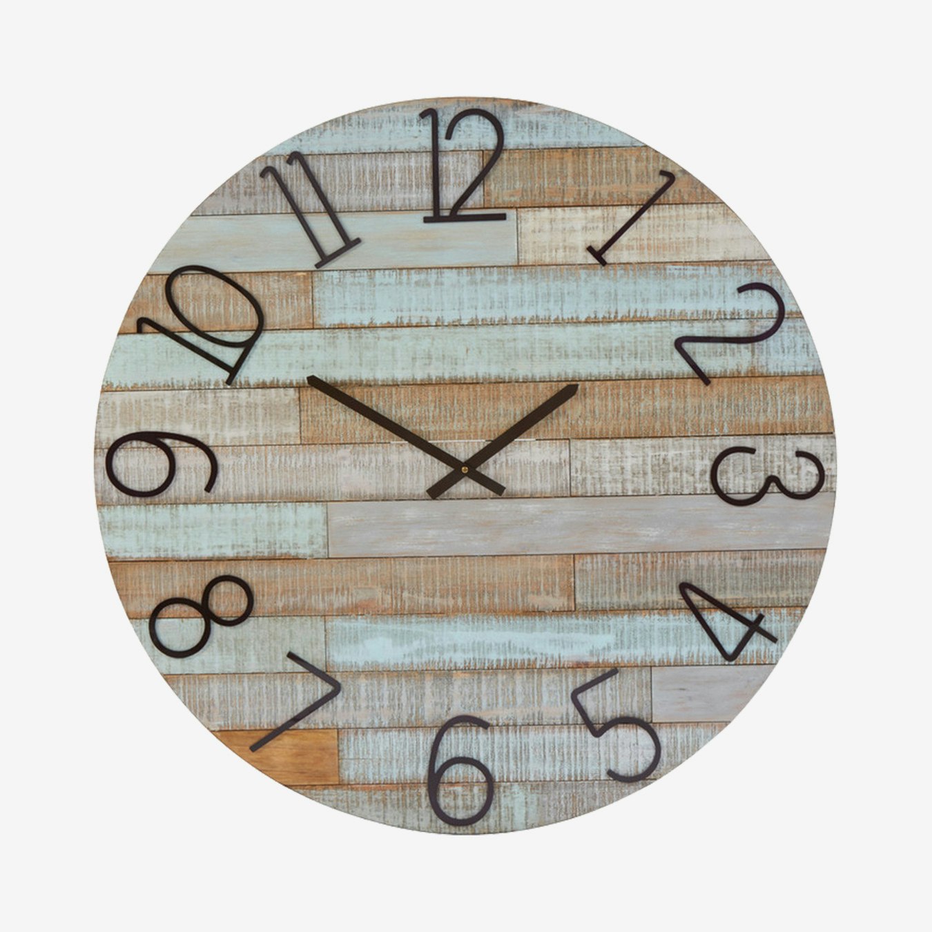 Hand Painted Wall Clock - Fir Wood / Mirrored Glass by Fifty Five South