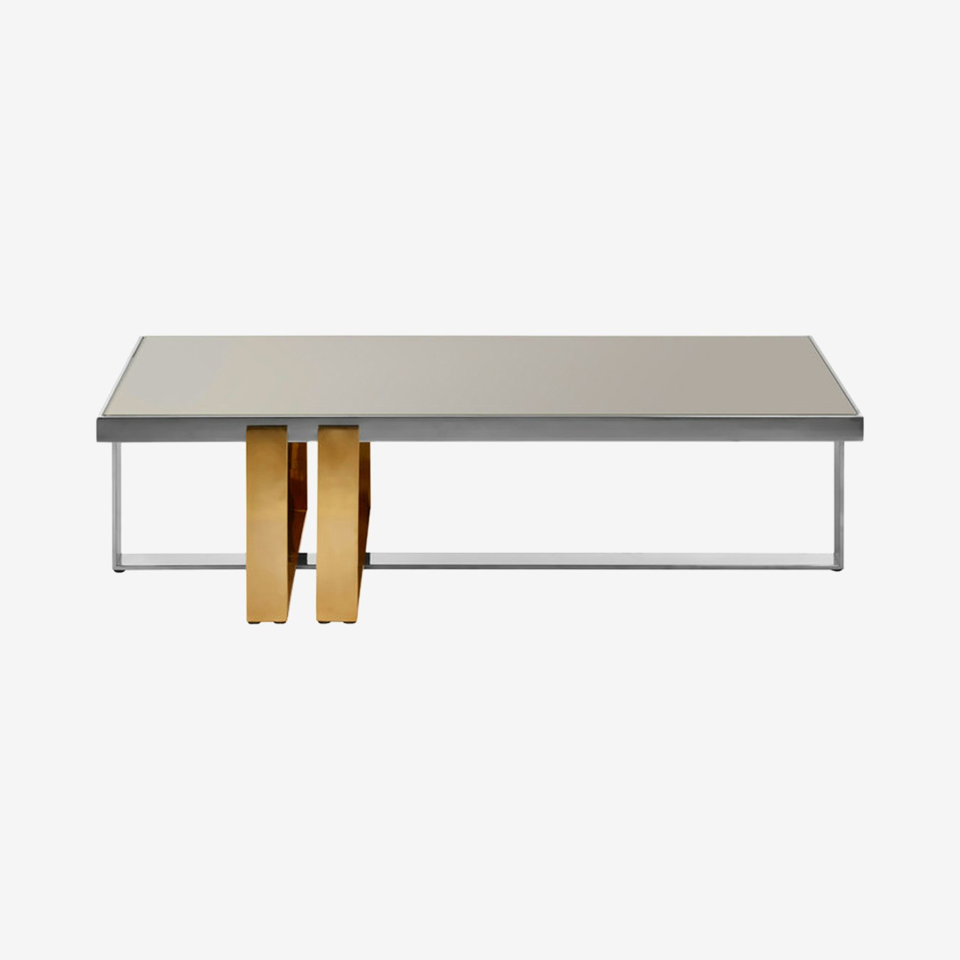 Demas Coffee Table - Silver / Gold - Stainless Steel / Glass by Fifty Five South