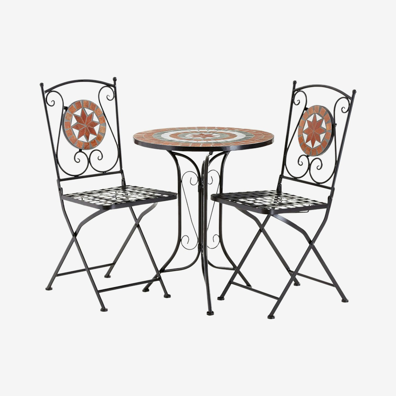 Amalfi Table Set - Terracotta - Ceramic / Iron - Set of 3 by Fifty Five South
