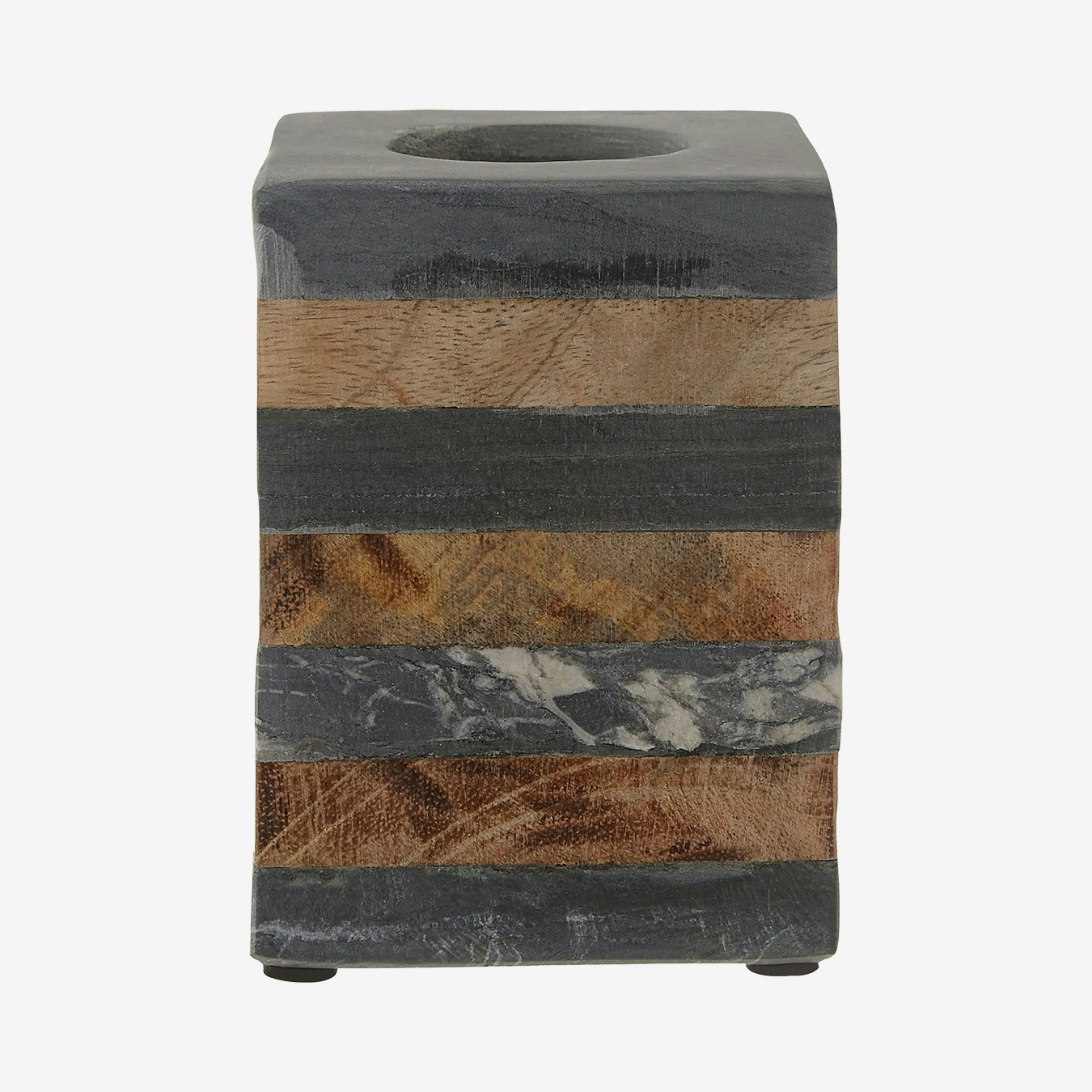 Kata Candle Holder - Mango Wood / Slate by Fifty Five South