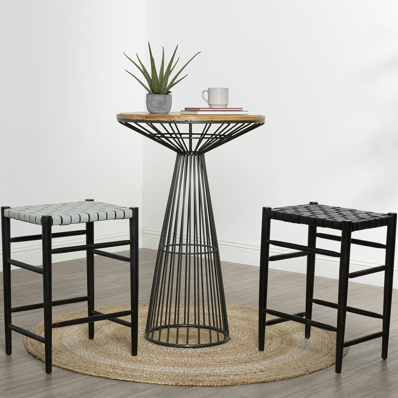 Kendari Bar Stool - Grey / Black by Fifty Five South