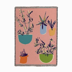 Plants On The Terrace Woven Throw