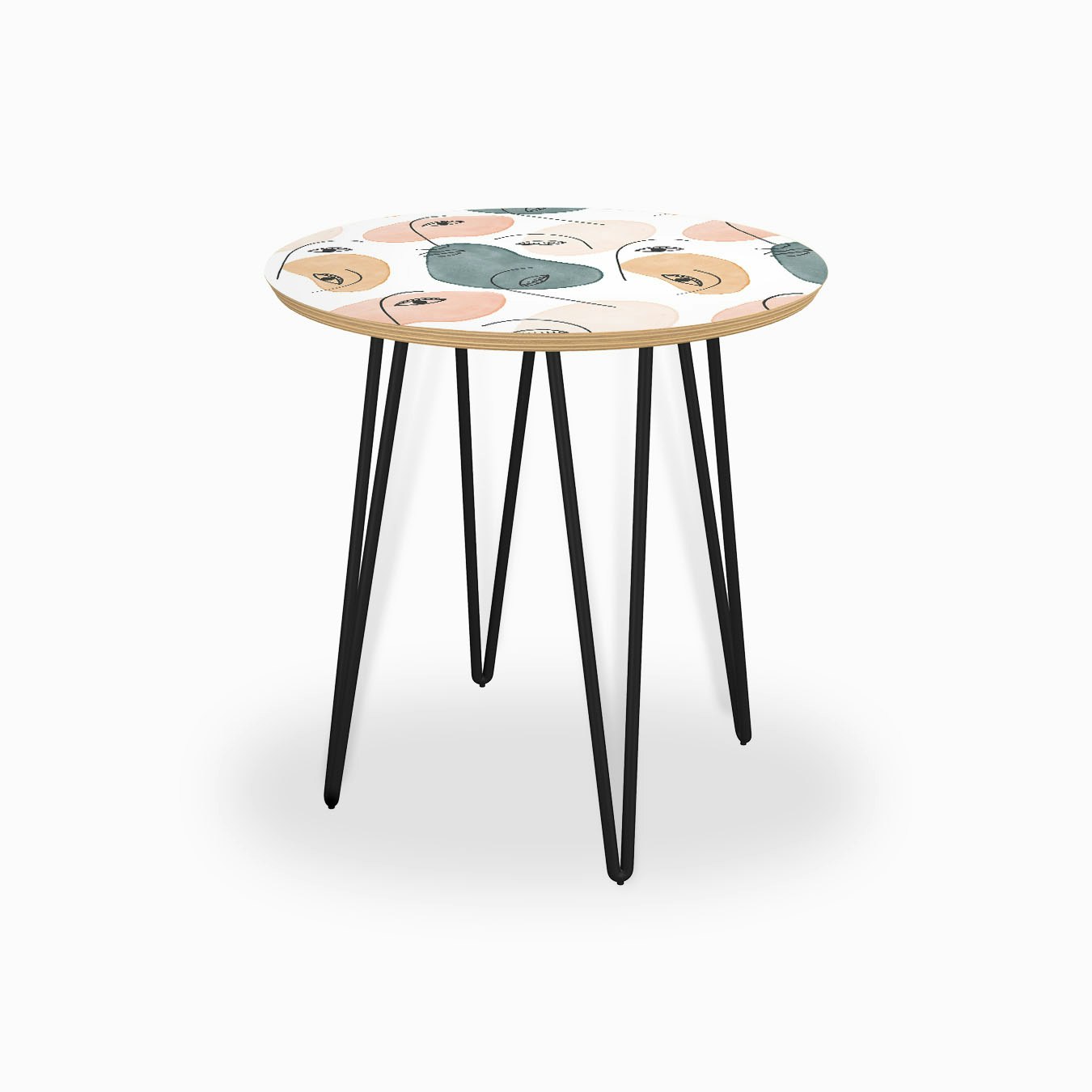 Minimal Figurative Pattern Side Table By Designdn Furniture Fy