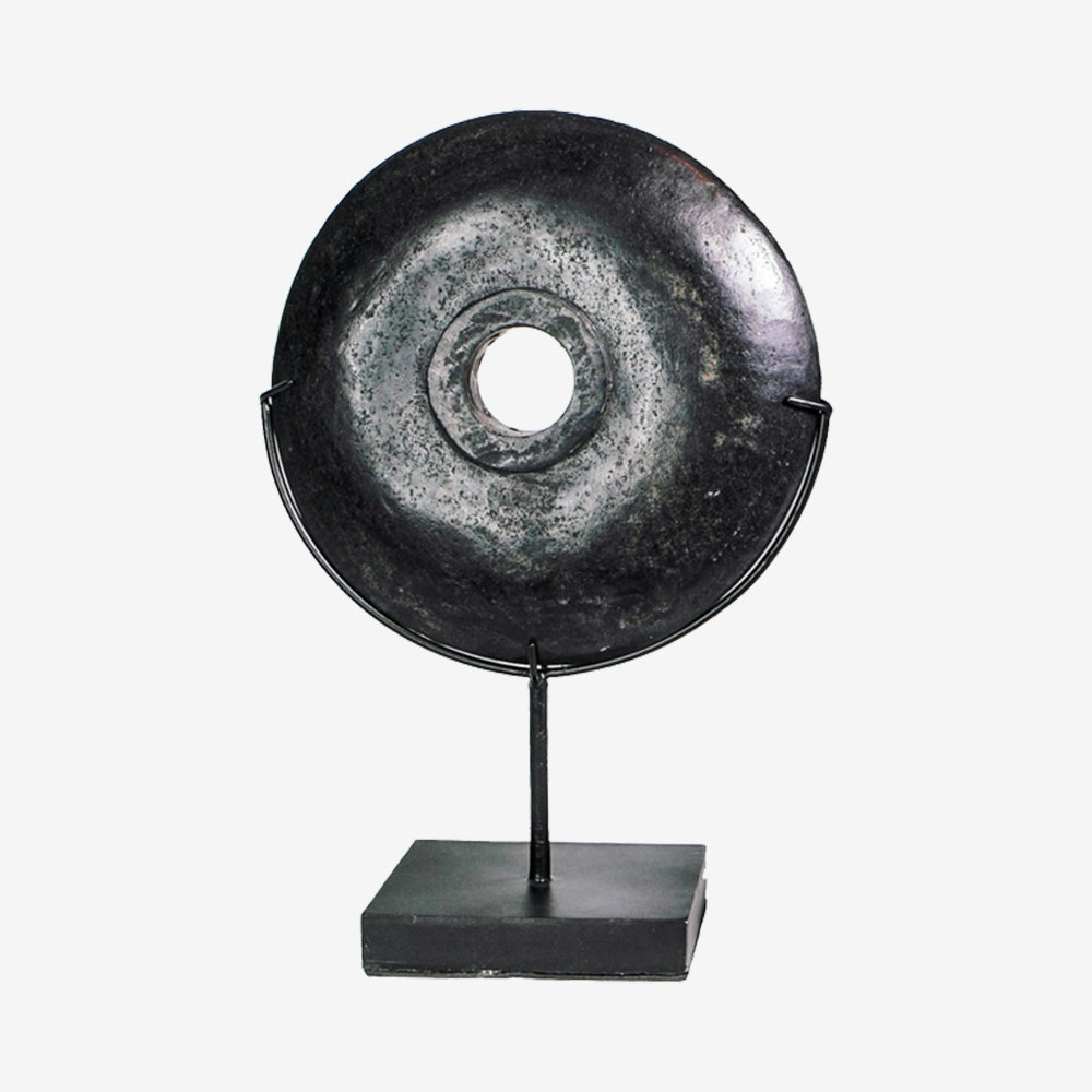 River Stone on Stand - Black by Bazar Bizar