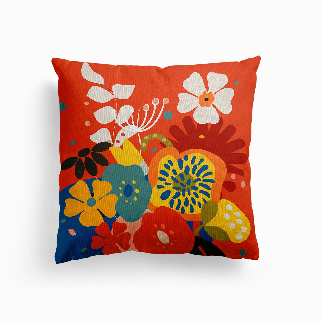Mid Century Floral 2 Canvas Cojín