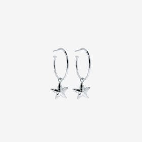 Starfish Hoop Earrings - Silver