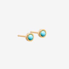 Chloe Turquoise Studs - Gold