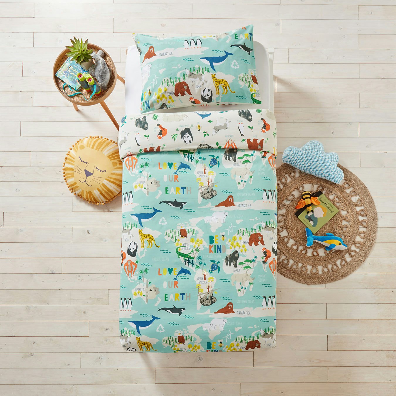Love Our Earth Duvet Set - Blue by Riva Home