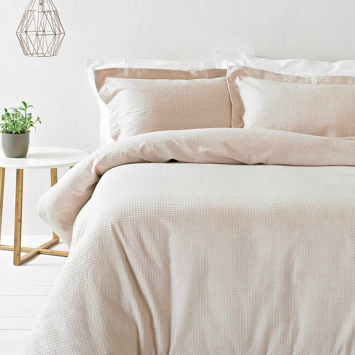 Waffle Duvet Set - Blush by Riva Home