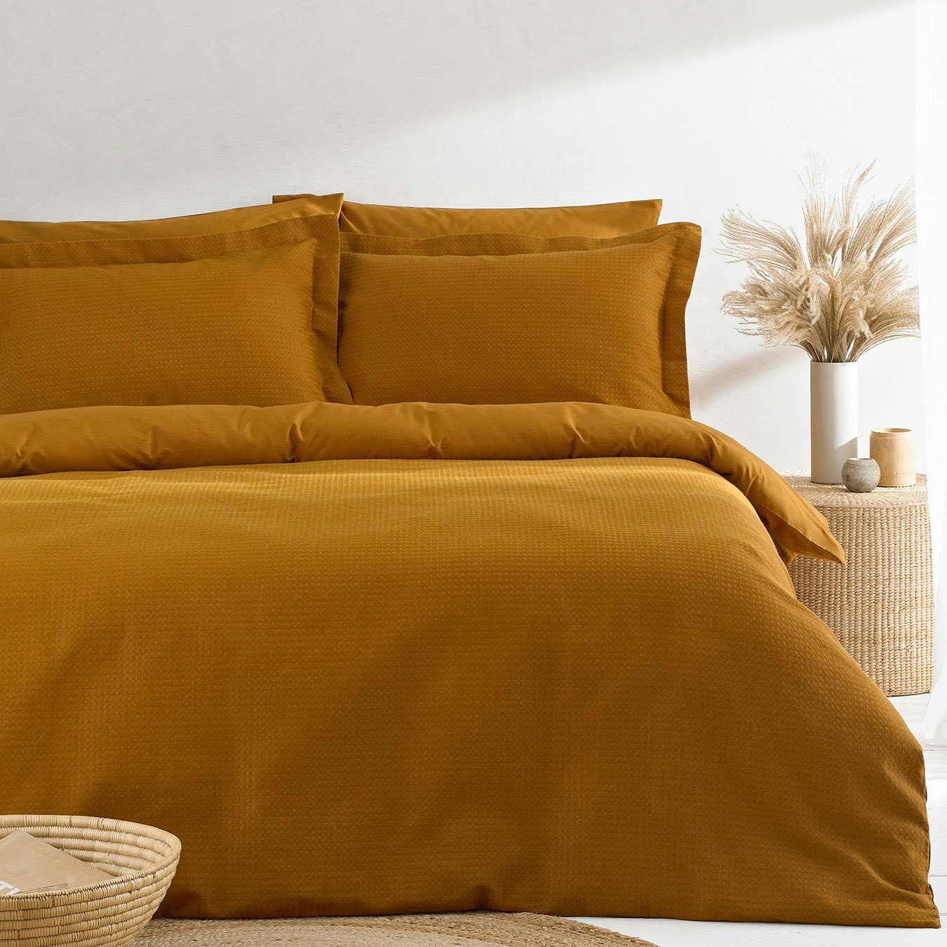 Waffle Duvet Set - Ginger by Riva Home