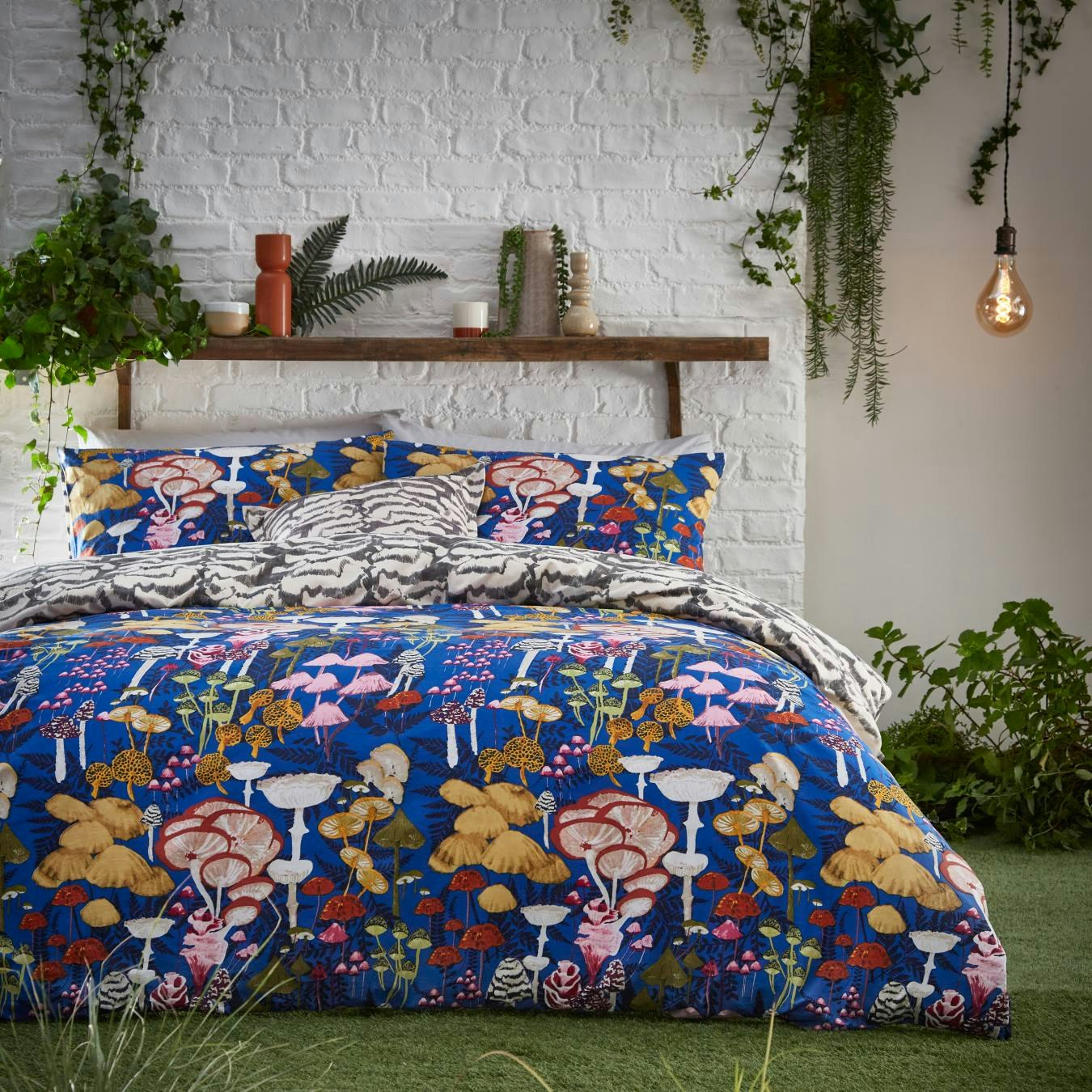 Amanita Reversible Duvet Cover Set - Cobalt by Riva Home