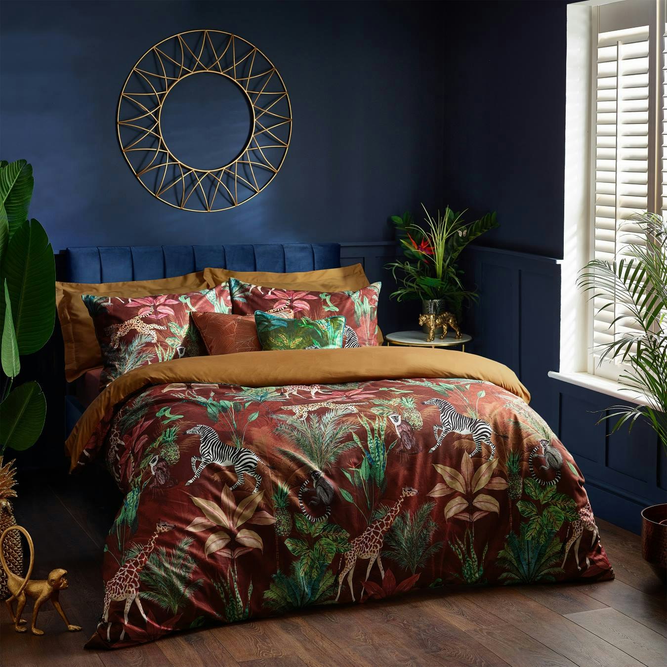 Aranya Reversible Duvet Cover Set - Rust by Riva Home