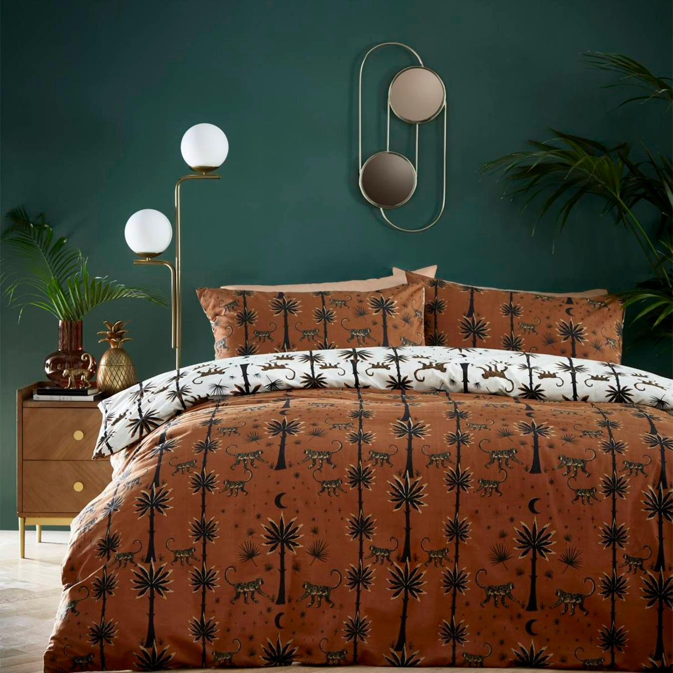 Desert Monkey Reversible Duvet Cover Set - Amber by Riva Home