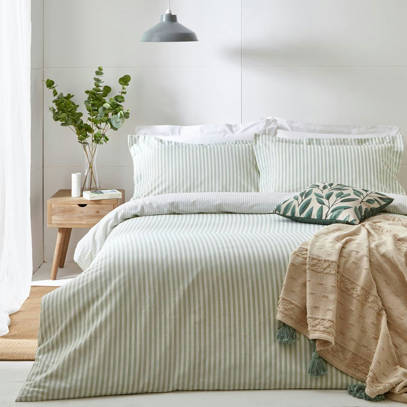 Hebden Reversible Duvet Cover Set - Eucalyptus by Riva Home