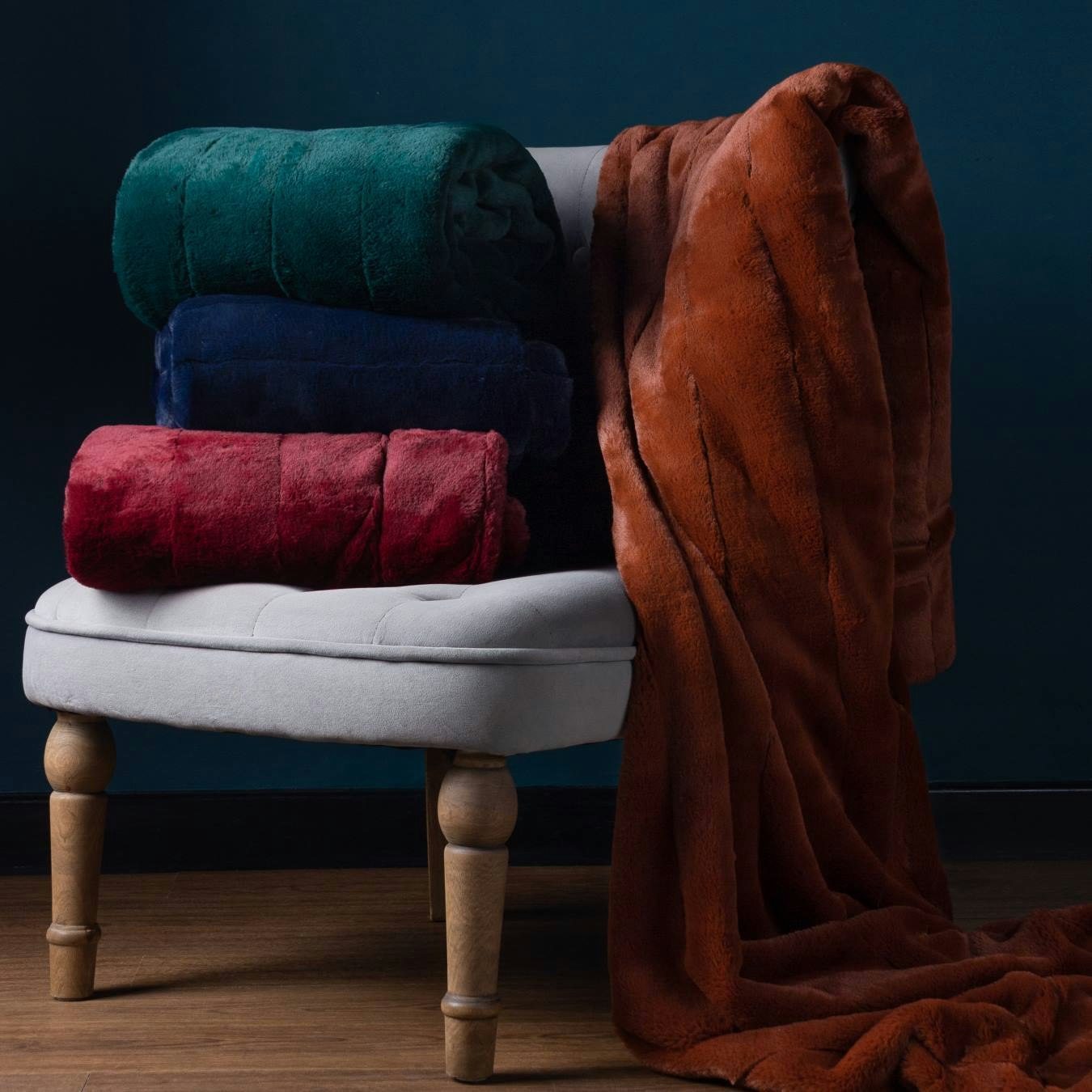 Empress Velvet Throw - Navy by Riva Home