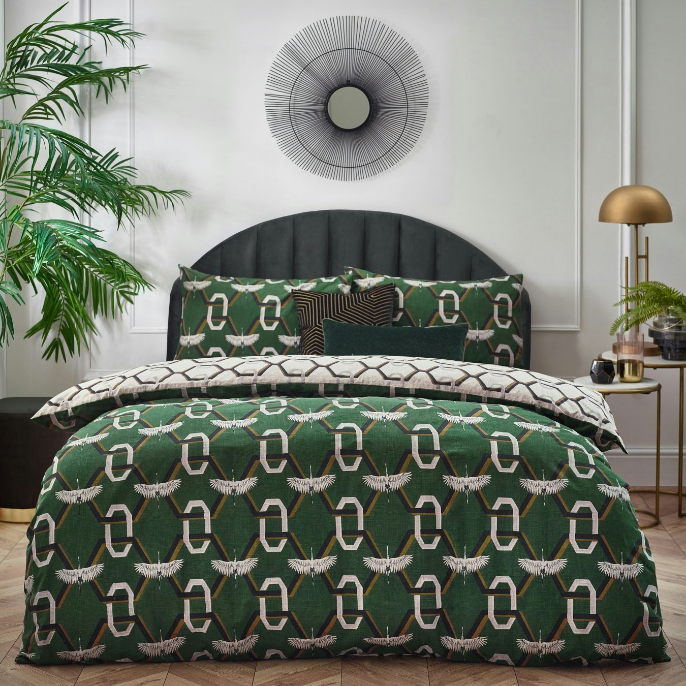 Avalon Duvet Set - Green by Riva Home