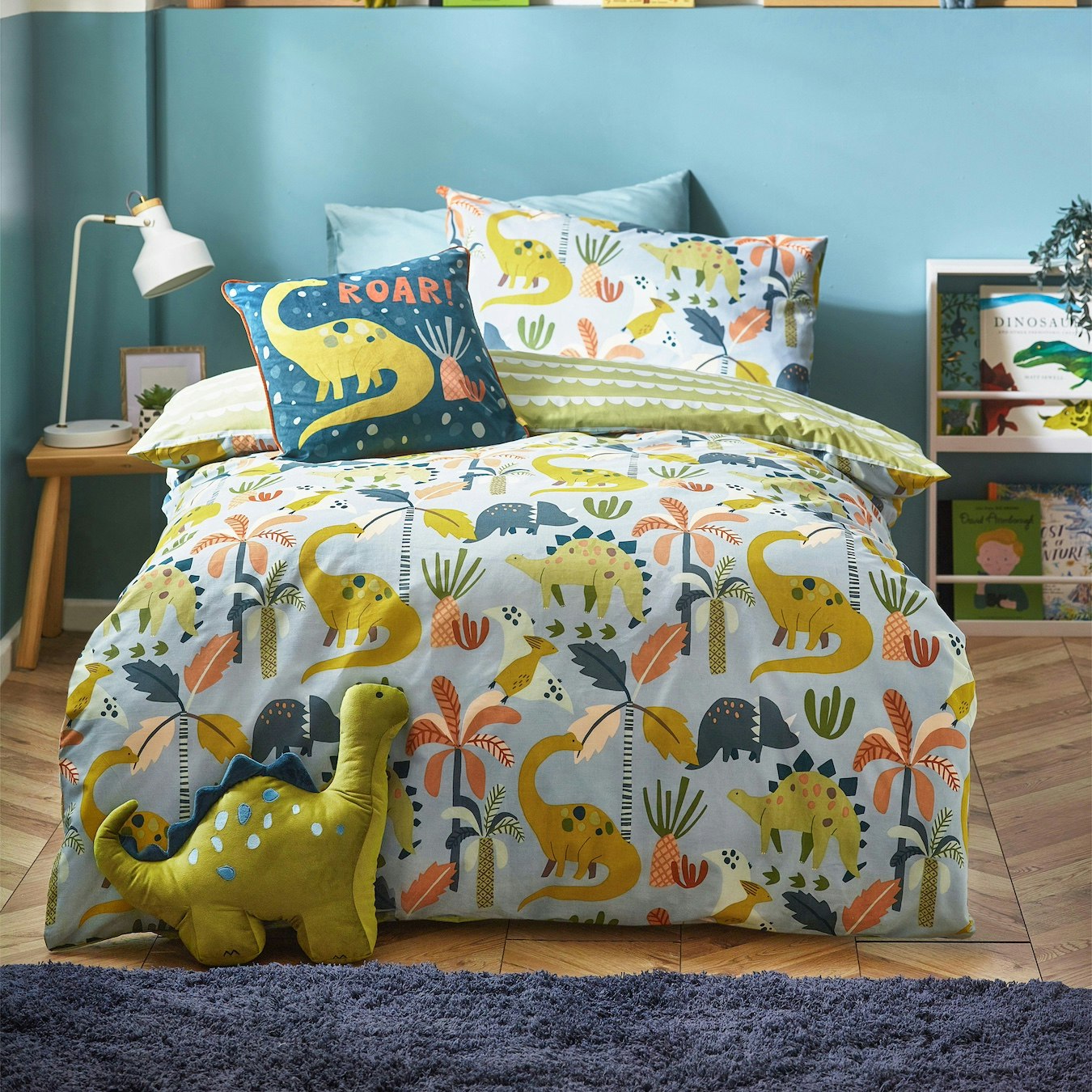 Little Dinos Duvet Set - Blue & Green by Riva Home