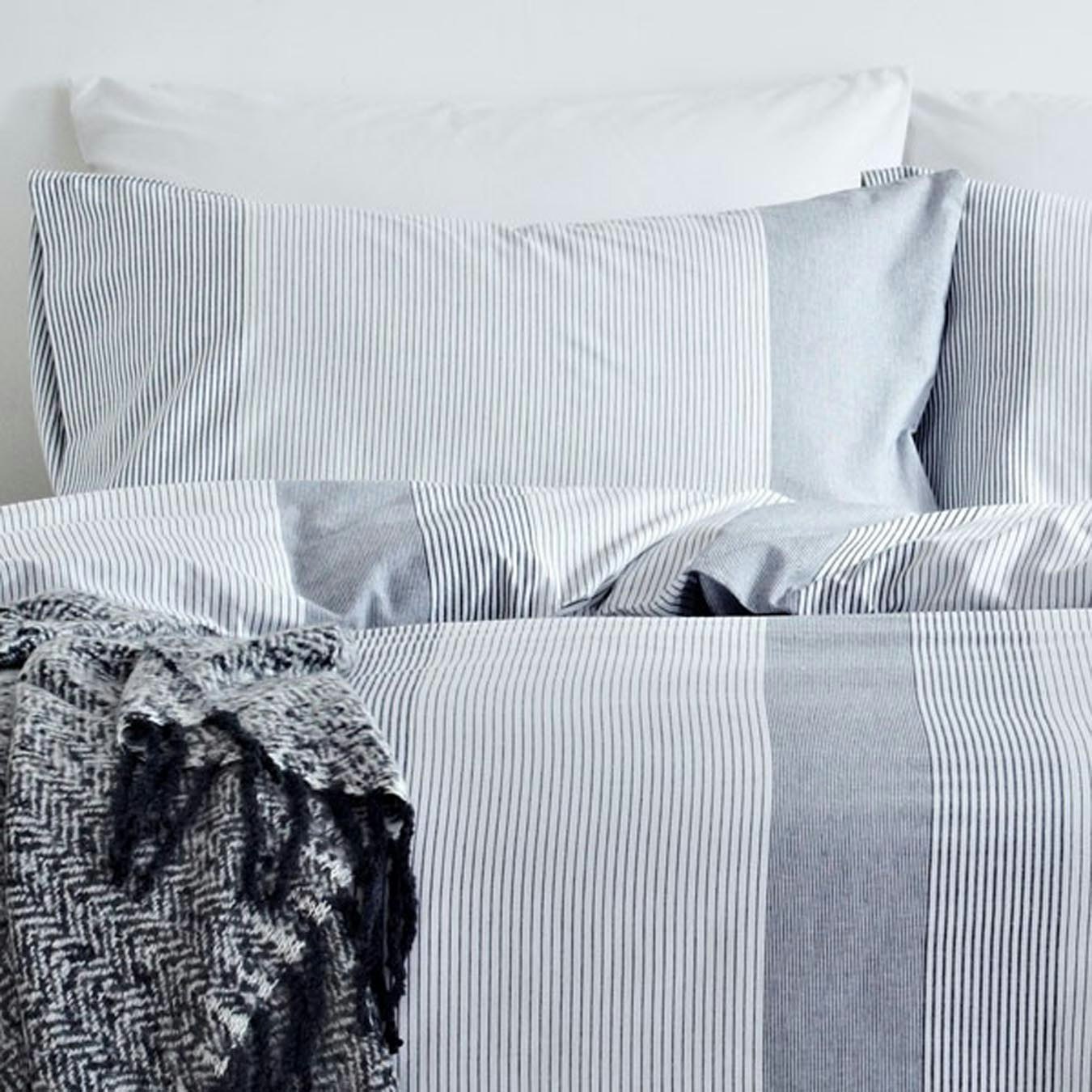 Signature Stripe Duvet Set - Blue by Riva Home