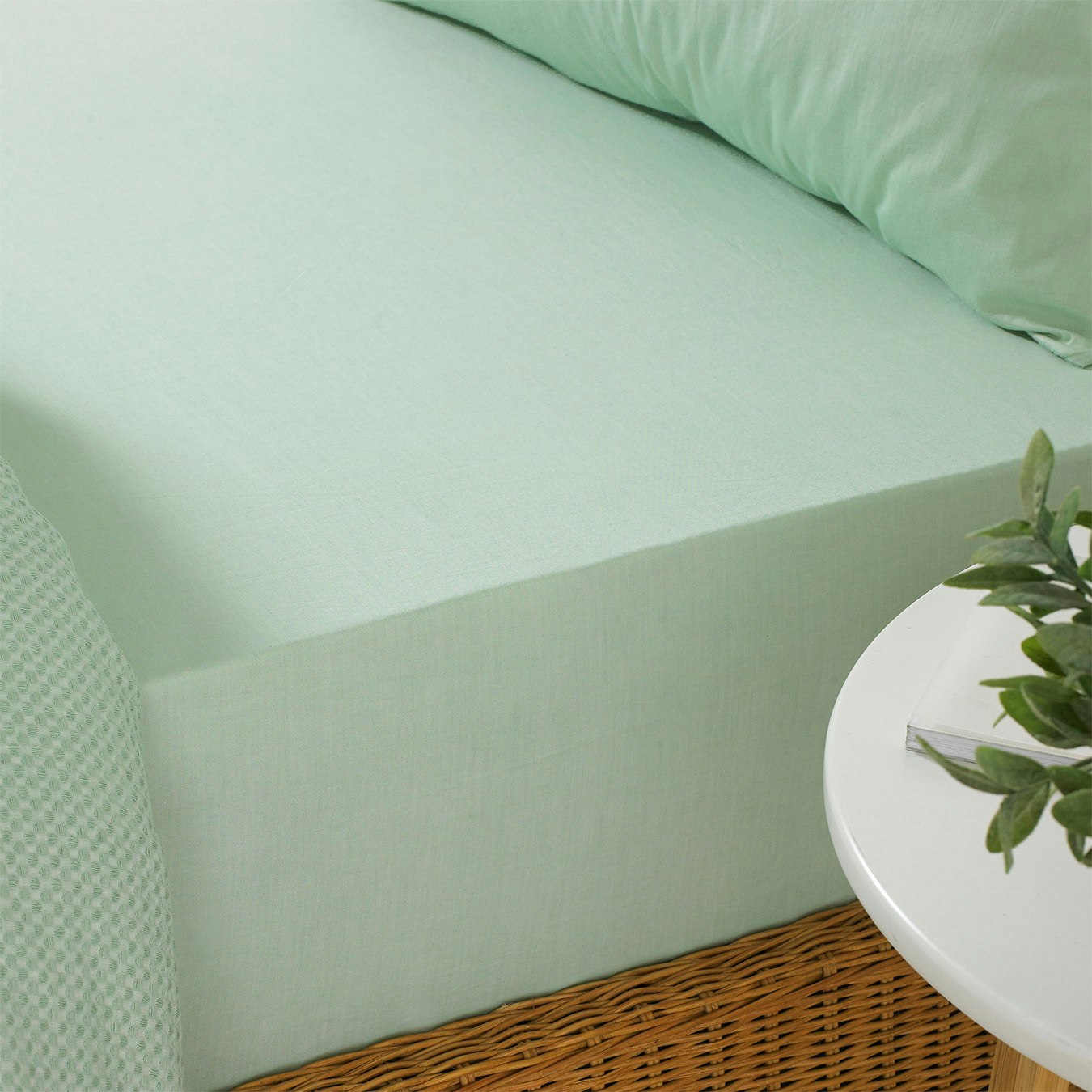 Stonewash Fitted Sheet - Seafoam by Riva Home