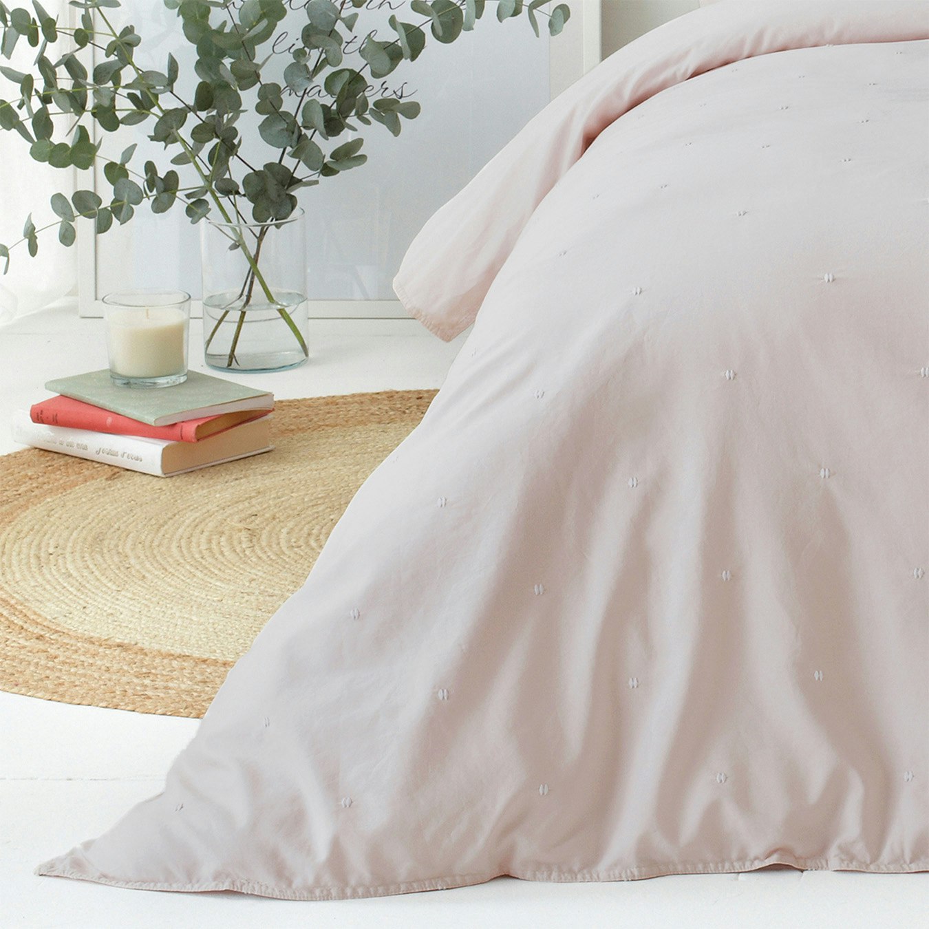 Strand Duvet Set - Blush / White by Riva Home