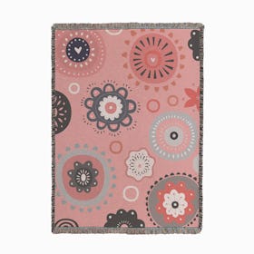 Doodle Flowers Woven Throw