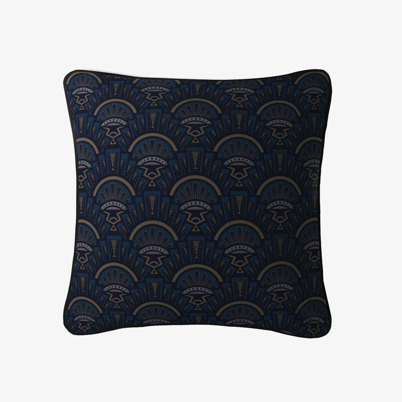 Deco Crown Cushion - Blue by Keeler & Sidaway