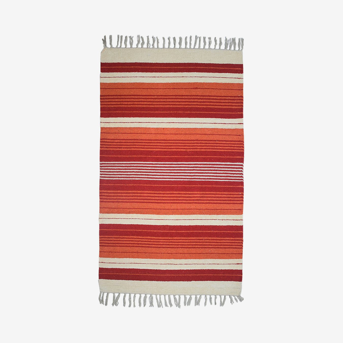 Striped Flat Weave Area Rug - Red by Absolutely Natural Lifestyle