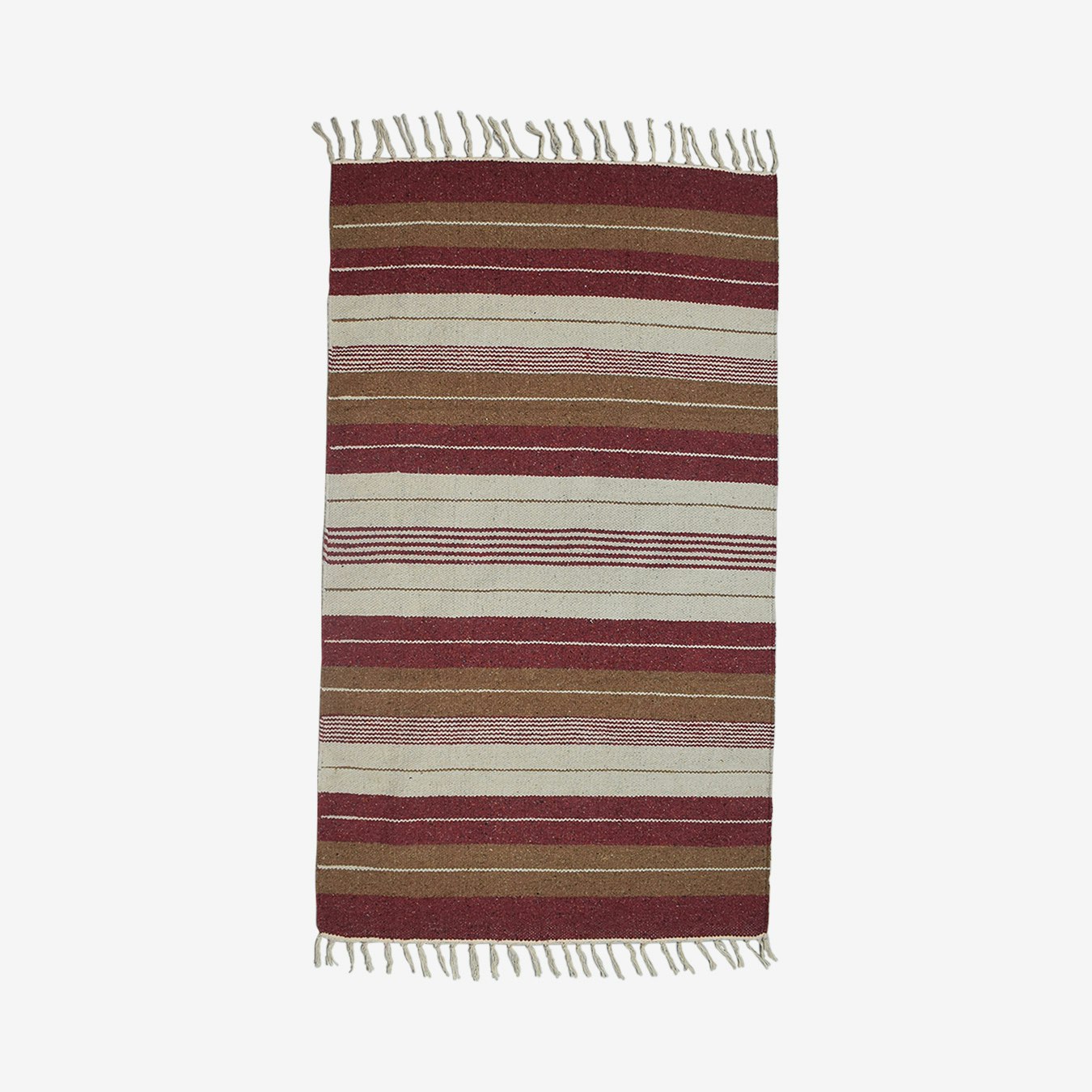 Striped Flat Weave Area Rug - Burgundy by Absolutely Natural Lifestyle