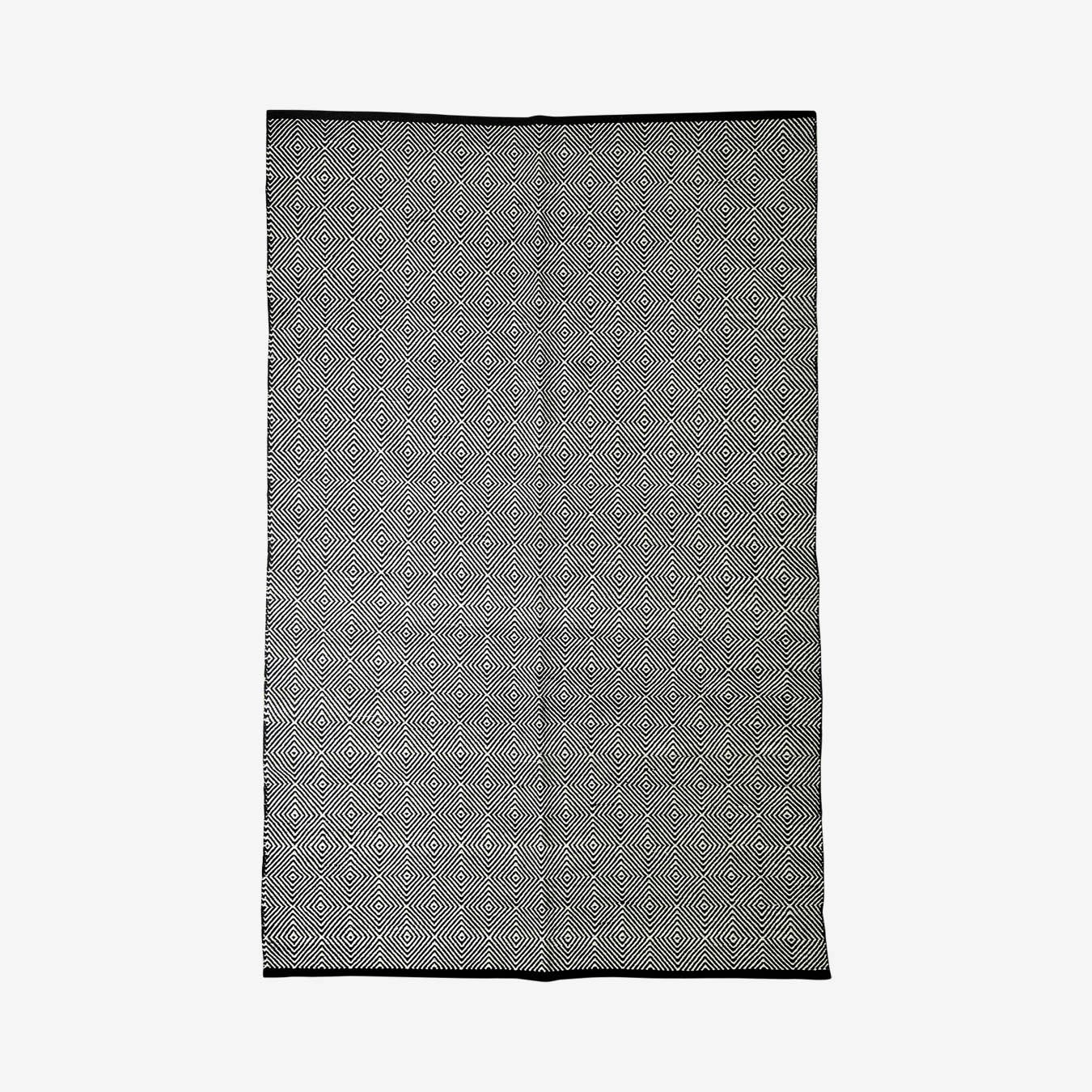 Flat Weave Area Rug - Black / White by Absolutely Natural Lifestyle