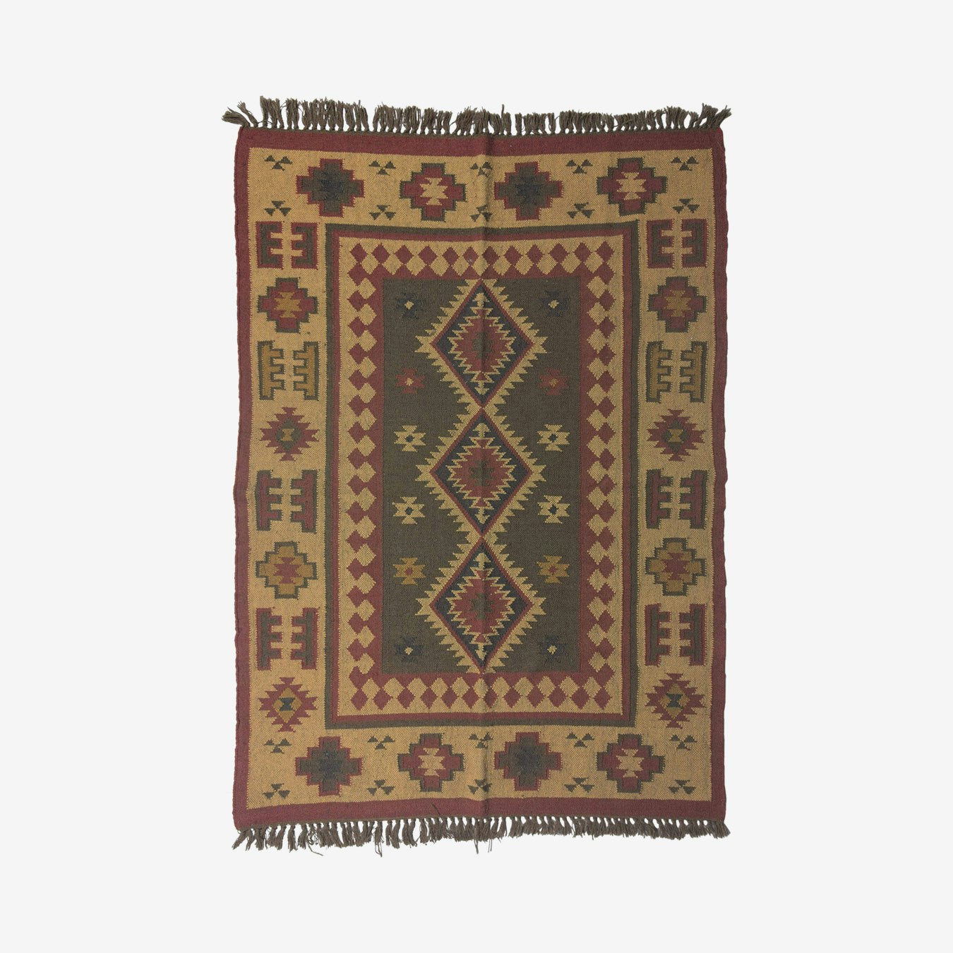 Kilim Area Rug - Red / Green by Absolutely Natural Lifestyle