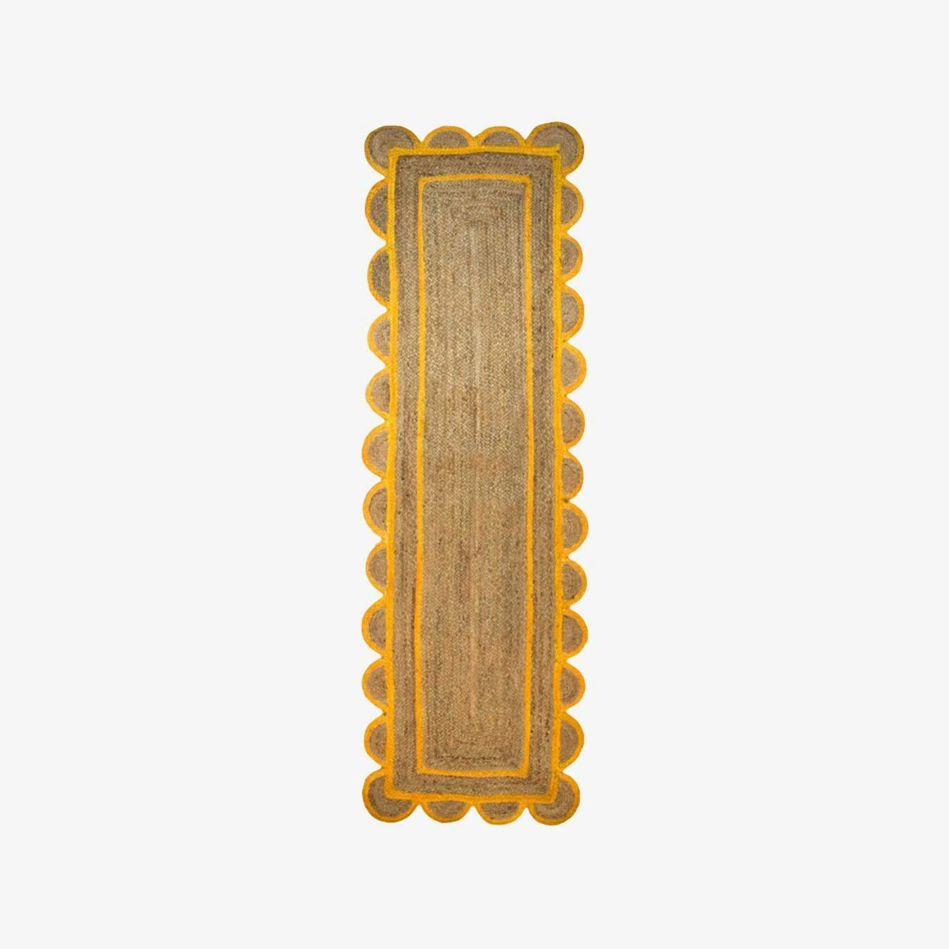 Scallop Jute Runner - Natural / Yellow by Absolutely Natural Lifestyle