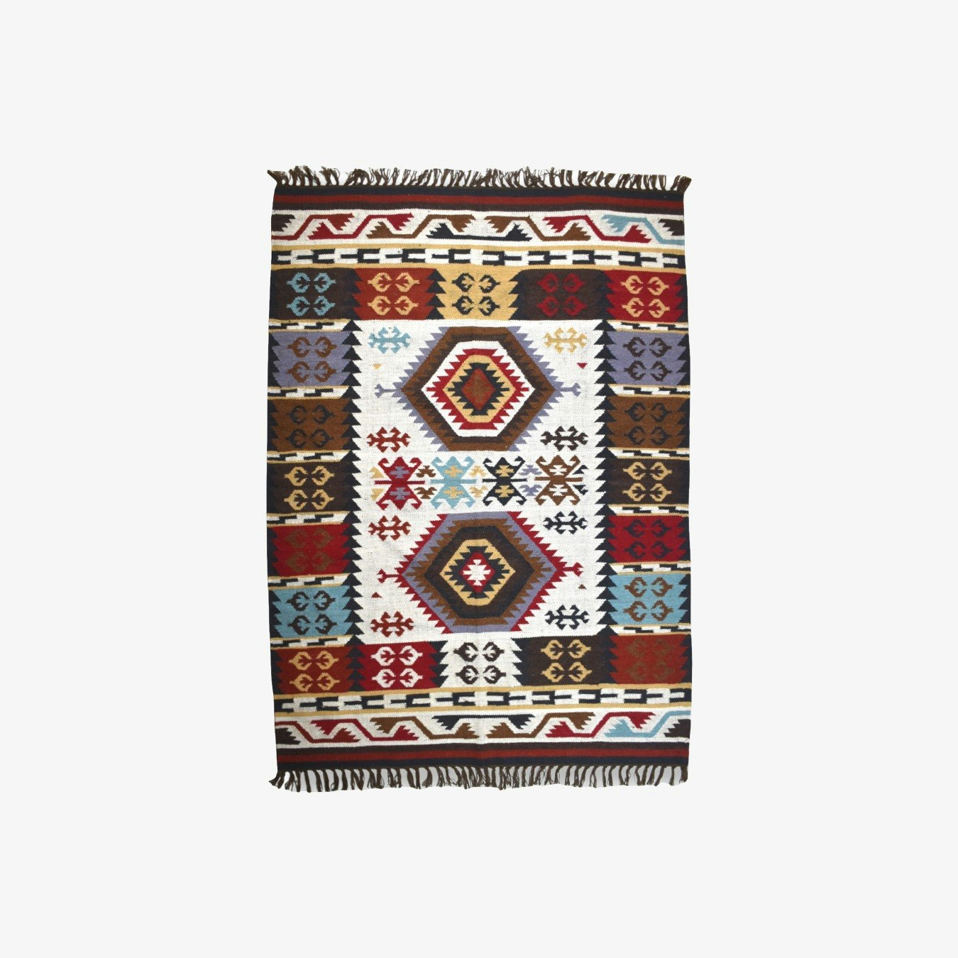 Kilim Wool Rug - Multicoloured by Absolutely Natural Lifestyle