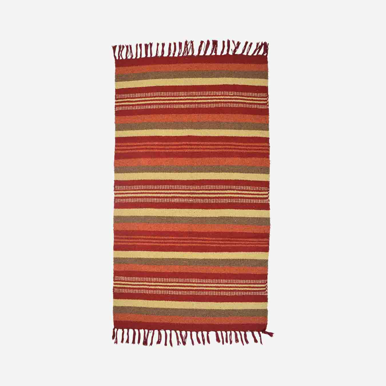 Paprika Striped Rug - Recycled Cotton by Absolutely Natural Lifestyle
