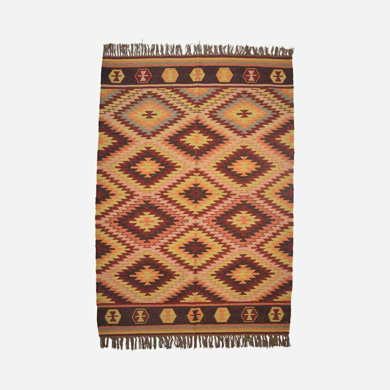 Langmor Kilim Area Rug - 100% Wool by Absolutely Natural Lifestyle
