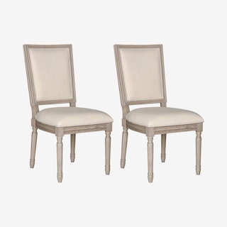 Buchanan French Brasserie Side Chairs - Light Beige / Rustic Gray - Set of 2