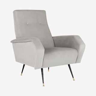 Aida Velvet Accent Chair - Gray
