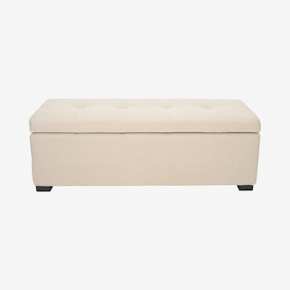 Long Maiden Tufted Storage Bench - Taupe / Black