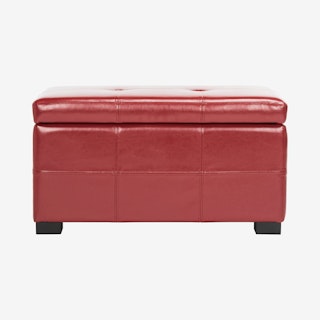 Maiden Tufted Storage Bench - Red / Black