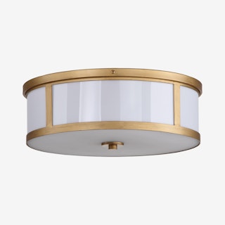 Avery 2-Light Drum Flush Mount Ceiling Lamp - Antique Gold