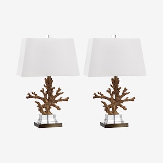 Bashi Table Lamps - Gold / Clear - Set of 2