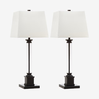 Davis Table Lamps - Black / Clear - Set of 2