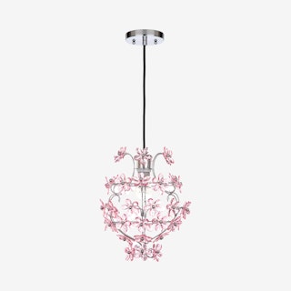 Raz Floral 1-Light Pendant Light - Chrome / Pink