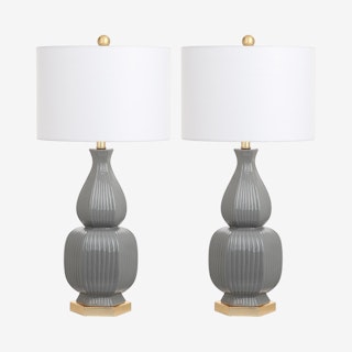 Cleo Table Lamps - Grey - Set of 2
