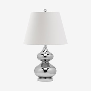 Eva Double Gourd Glass Table Lamp - Silver