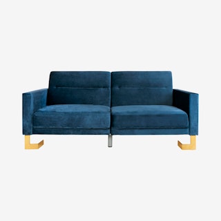 Tribeca Foldable Sofa Bed - Navy / Brass