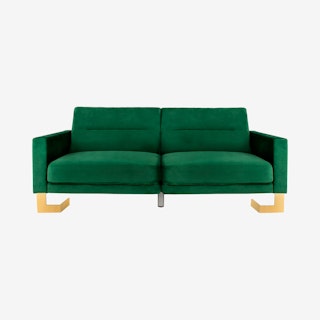 Tribeca Foldable Sofa Bed - Emerald / Brass