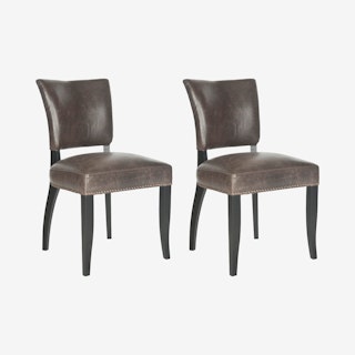 Desa Side Chairs - Antique Brown / Black - Set of 2