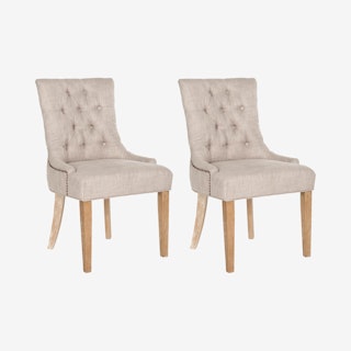 Abby Tufted Side Chairs - Grey / White Wash - Set of 2
