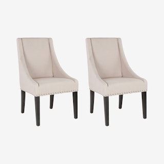 Britannia Side Chairs - Taupe / Espresso - Set of 2